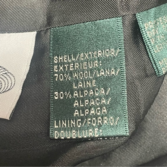 Lauren Ralph Lauren Black & White Herringbone Jacket Wool Alpaca Leather Size 4 - Picture 6 of 11